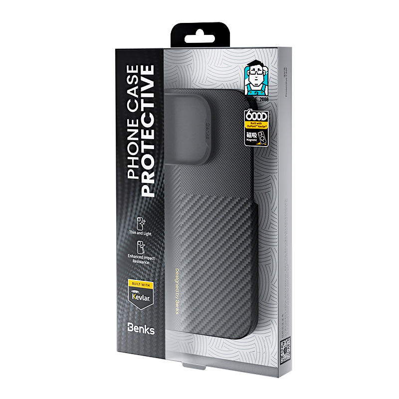 Benks Yeni Seri iPhone 16 Pro Max Magsafe Karbon Fiber Montage ArmorAir Kevlar Kılıf Benks Yeni Seri iPhone 16 Pro Max Magsafe Karbon Fiber Montage ArmorAir Kevlar Kılıf